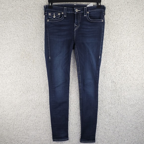 True Religion Denim - True Religion Women's Halle Flap Pocket Stretch Jeans Skinny 30x28 Horseshoe